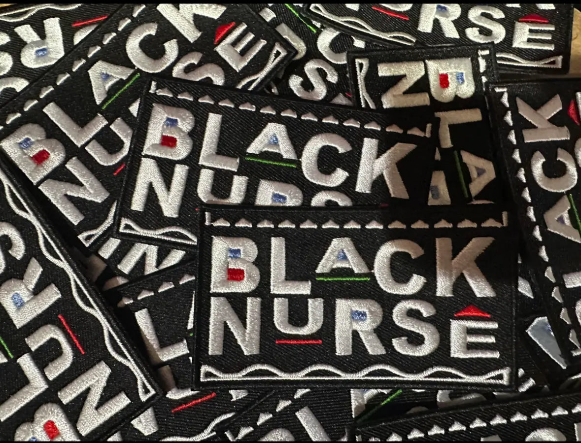 Black Nurse Embroidered Iron on patch