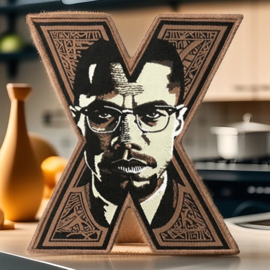 Malcolm X Vintage Embroidered Iron On Patch, Civil Rights Leader Patch