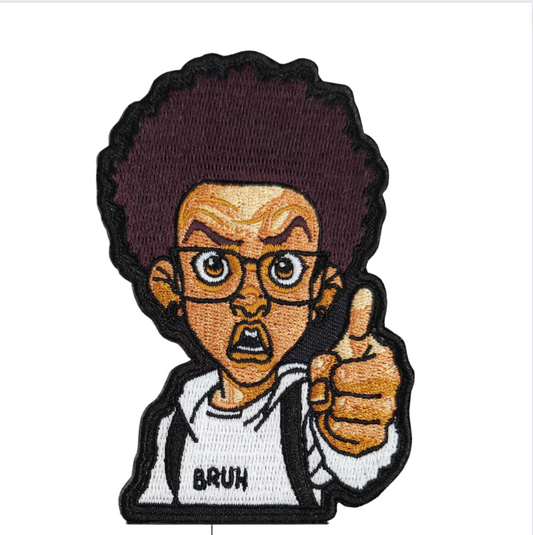 Black Boy Joy Embroidered Iron On Patch, Whats up Bruh Patch