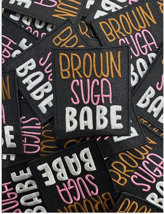 Brown Suga Babe Embroidered Iron On Patch, Pro Black Empowerment Patch