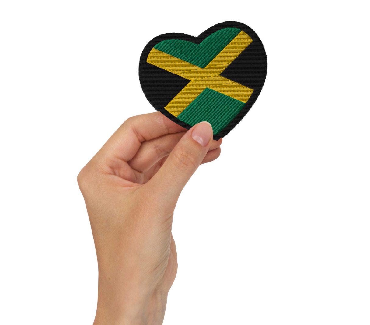 Jamaican Heritage Embroidered Patch - Jamaica Flag Heart