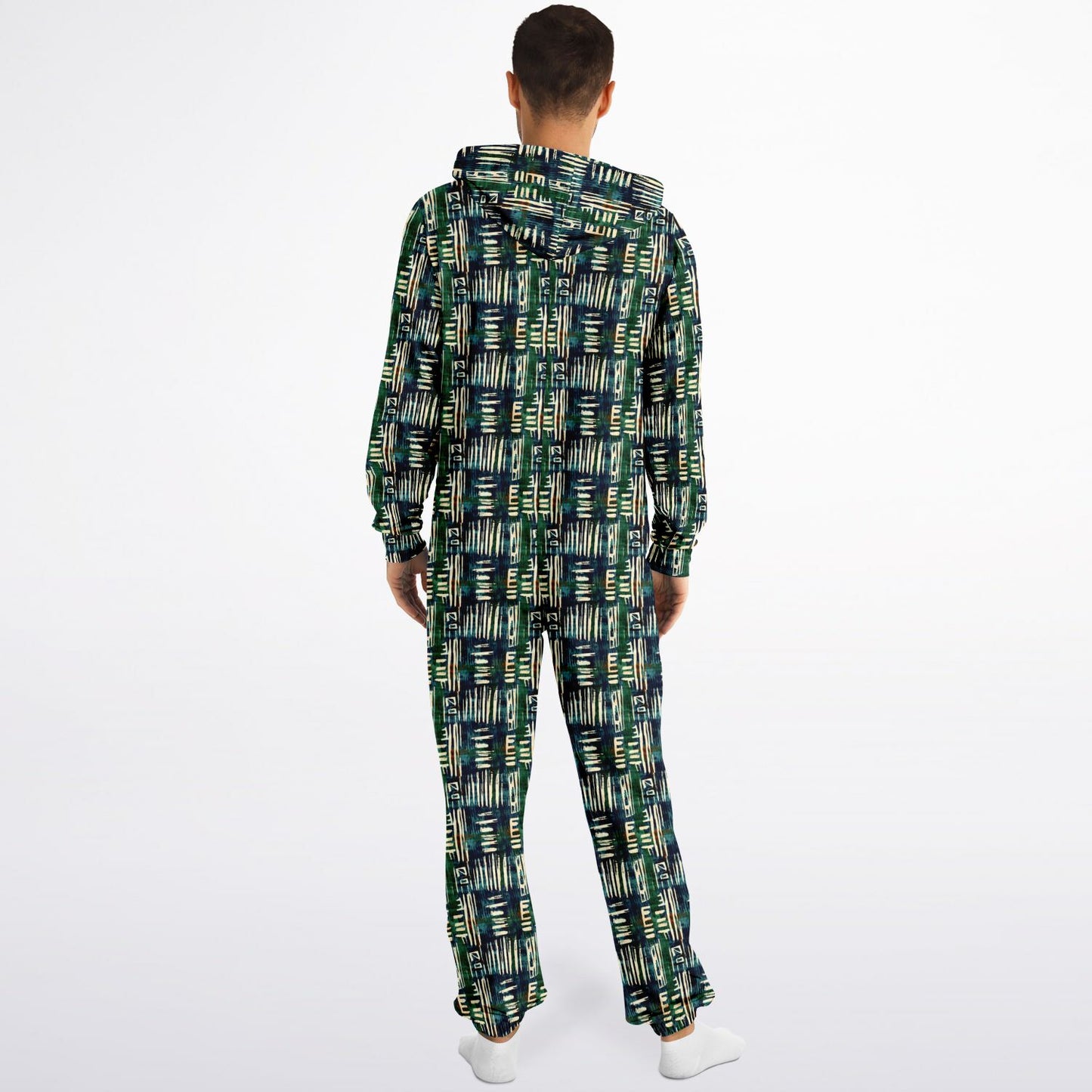 Jungle Safari African Mud Cloth Unisex Jumpsuit, Ethnic Print Stylish Loungewear