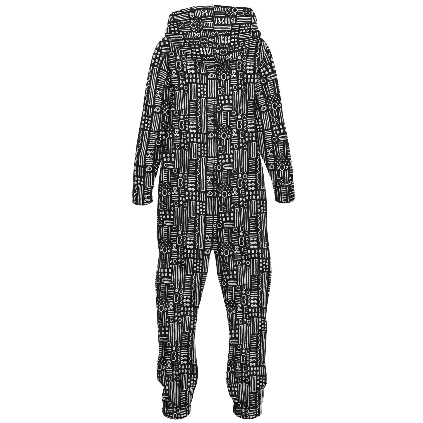 Black & White African MudCloth Print Kids Print Jumpsuit| Matching Family African Print Kids Onesie