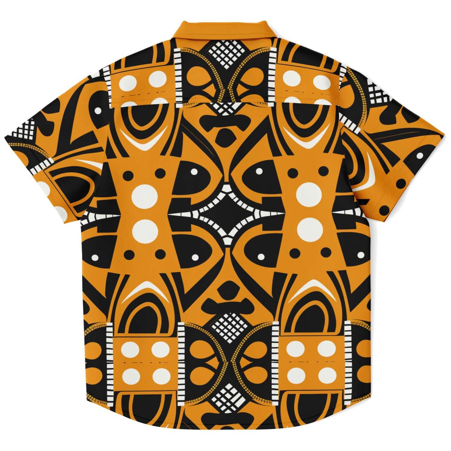 Black & Yellow African Print Kids Dressy Button-Up Shirt