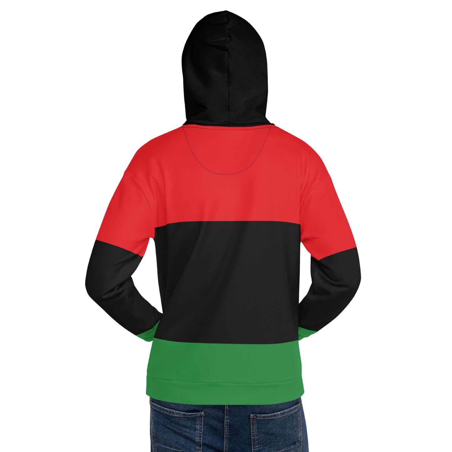 Red Black and Green Pan African Print Garvey Unisex Hoodie