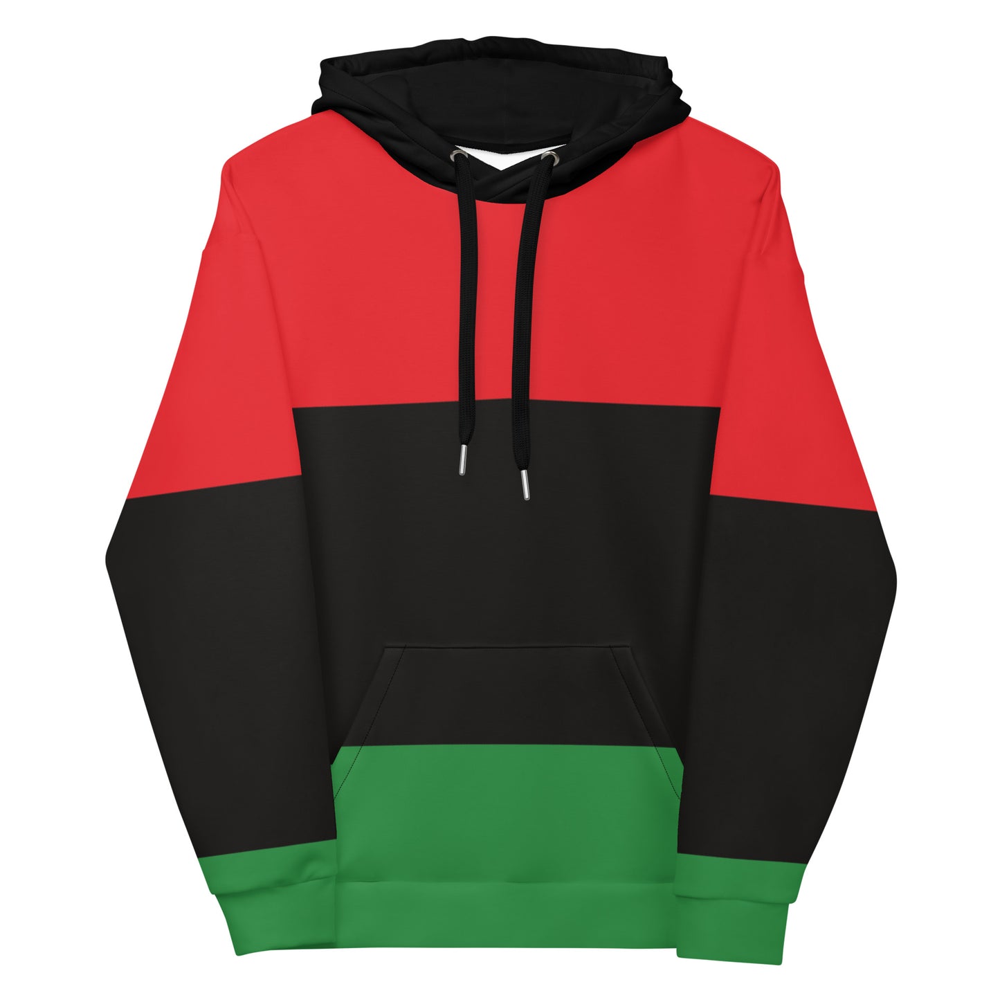 Red Black and Green Pan African Print Garvey Unisex Hoodie