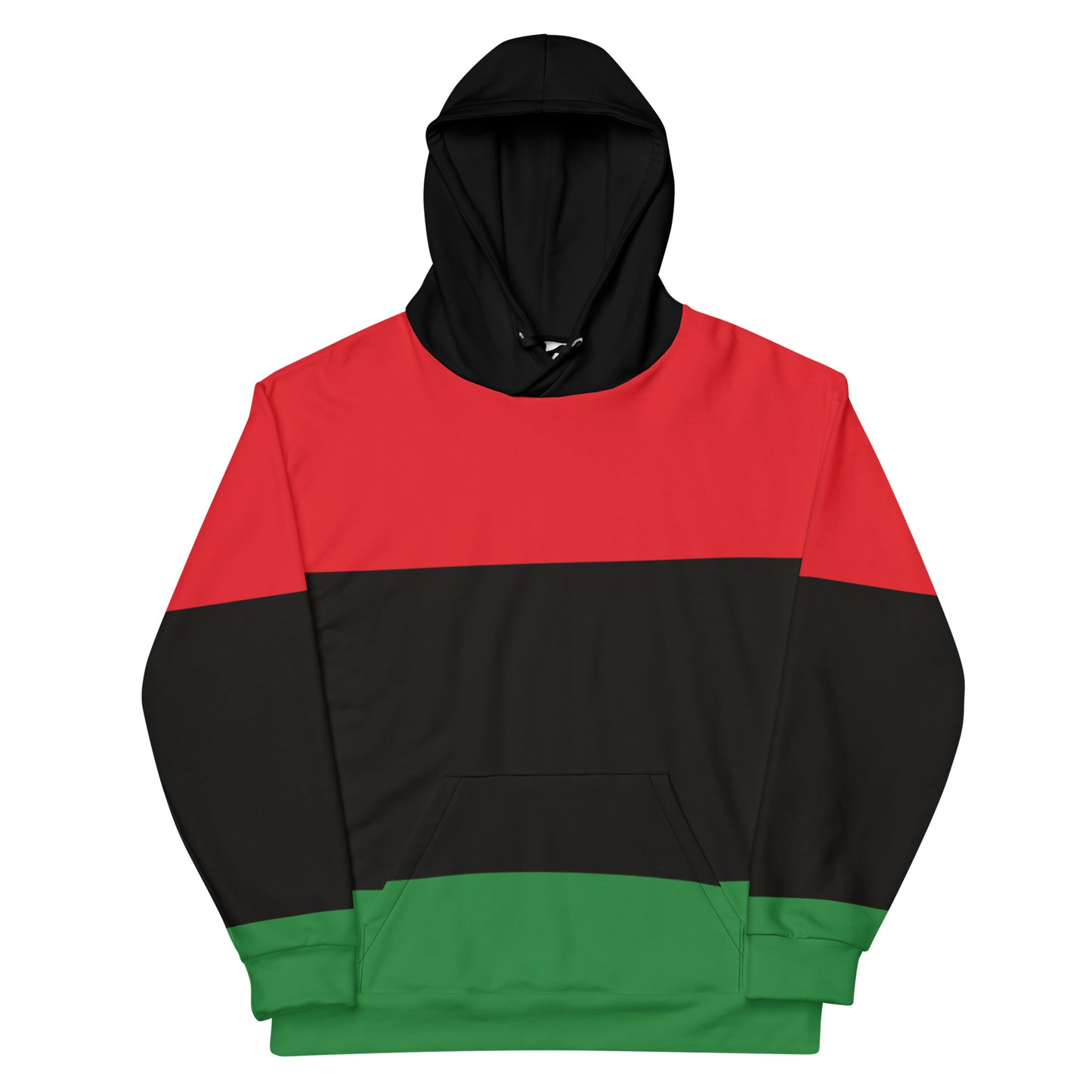 Red Black and Green Pan African Print Garvey Unisex Hoodie