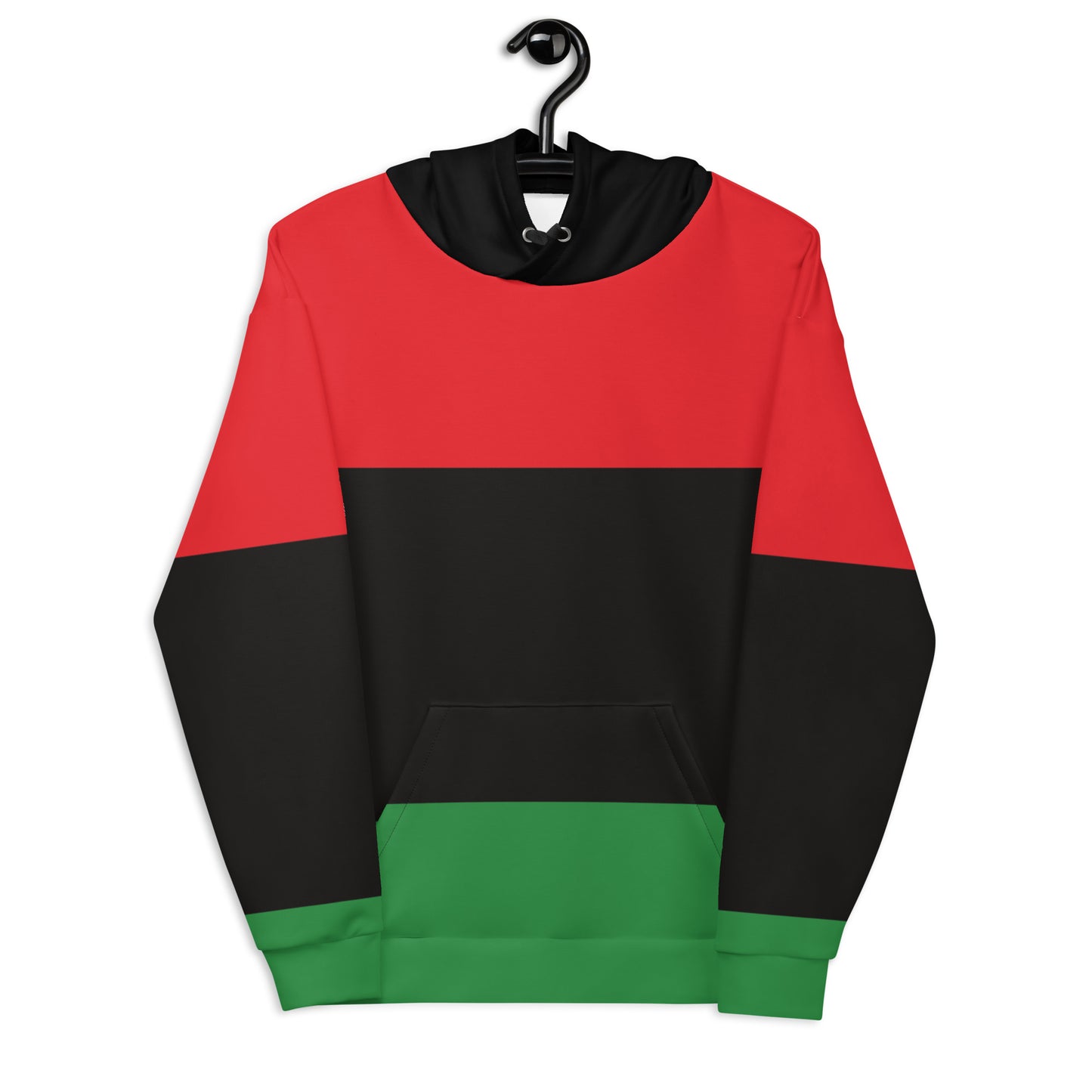 Red Black and Green Pan African Print Garvey Unisex Hoodie