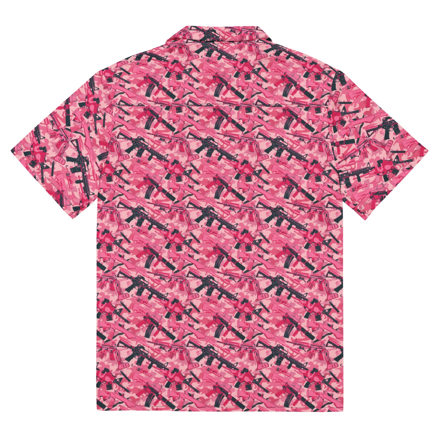 Pink Camo Girls With Guns Button Up Shirt