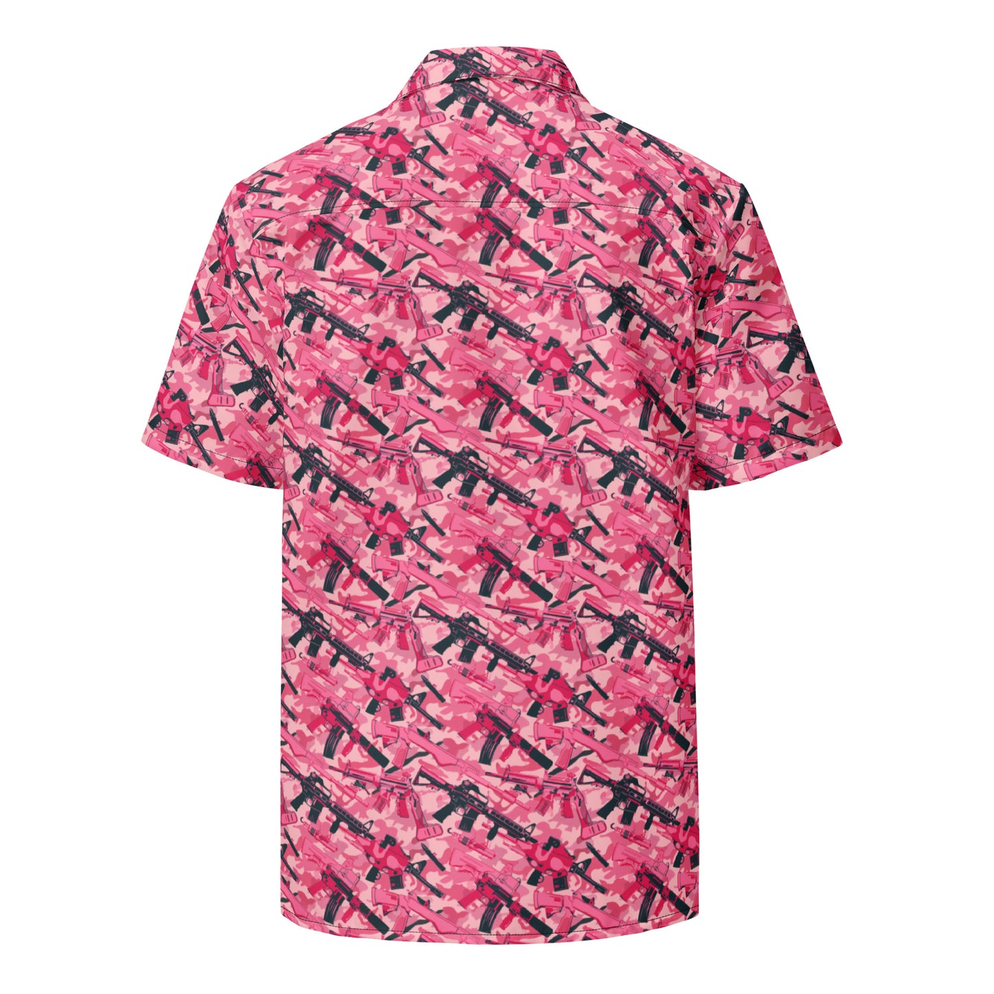 Pink Camo Girls With Guns Button Up Shirt