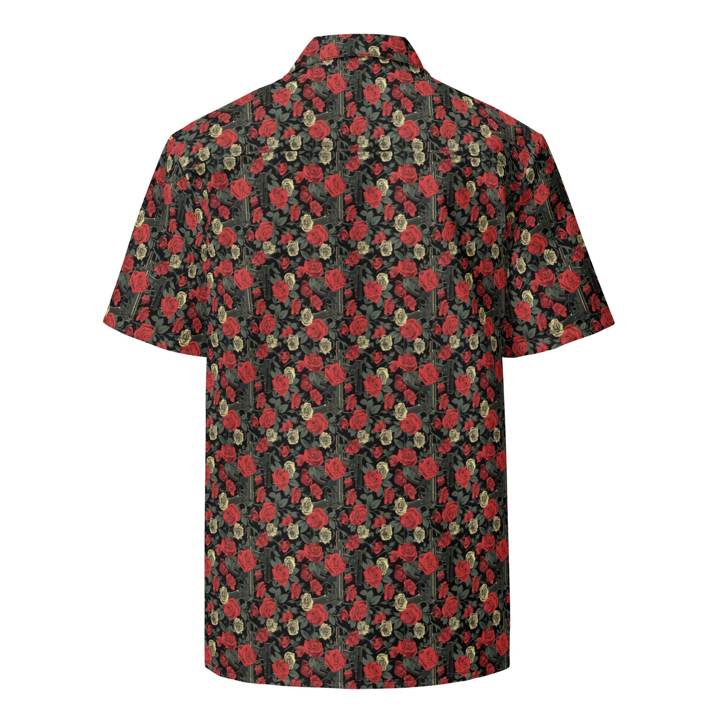 Guns and Roses Unisex Hawaiian Style Button Up