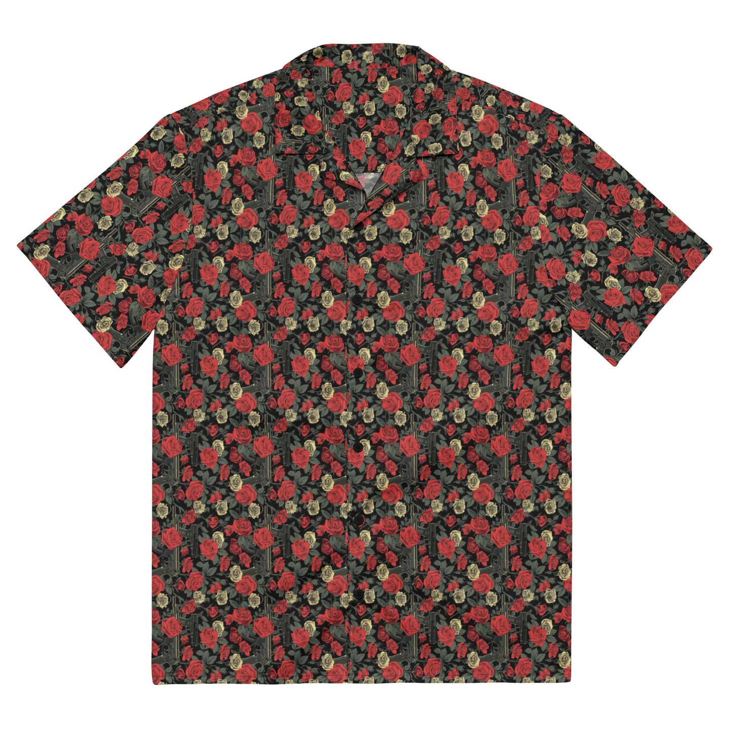 Guns and Roses Unisex Hawaiian Style Button Up