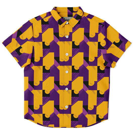 Laker Fan Kids Button-Up Shirt | Los Angeles Love Fashion | Laker Game Apparel | Purple & Gold Button Up Shirt