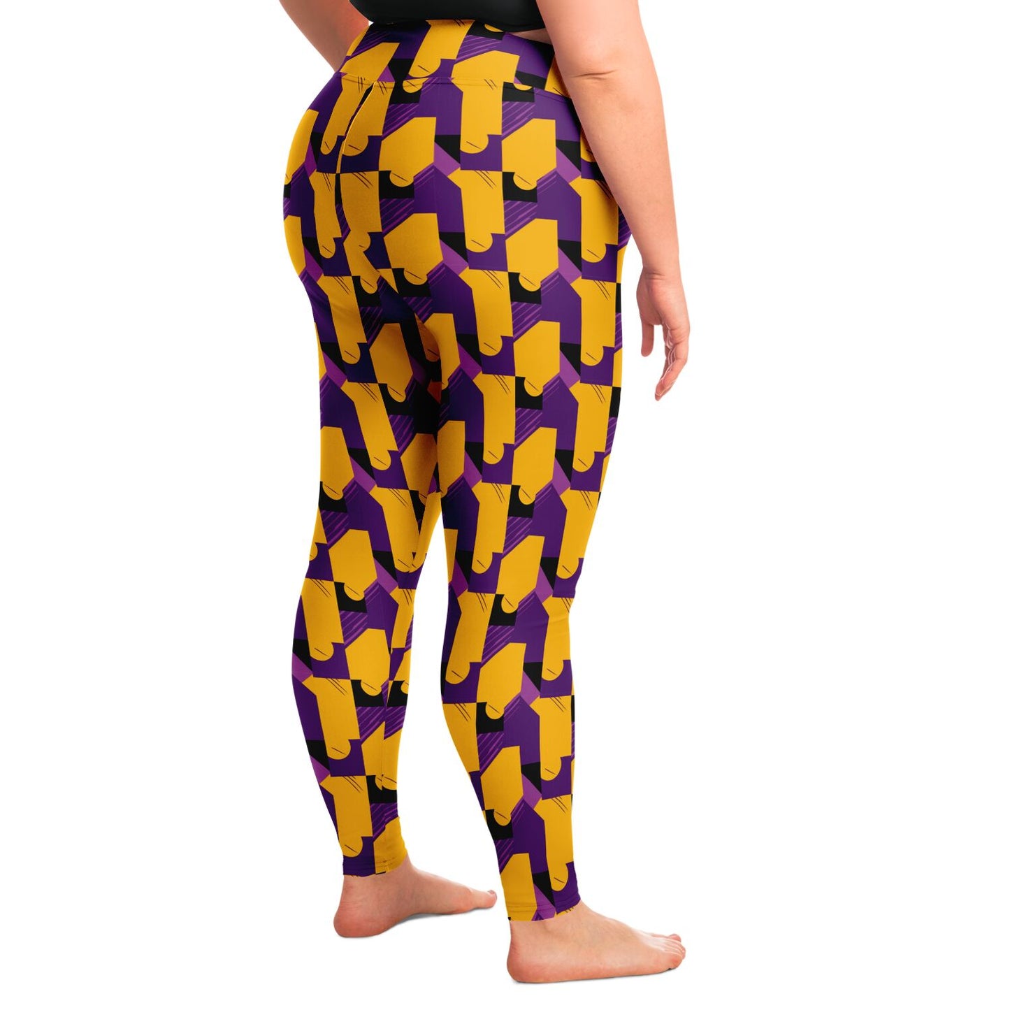 Laker Fan Purple & Gold Plus Size 2XL - 6XL Leggings, Los Angeles Basketball Fan Women's Leggings