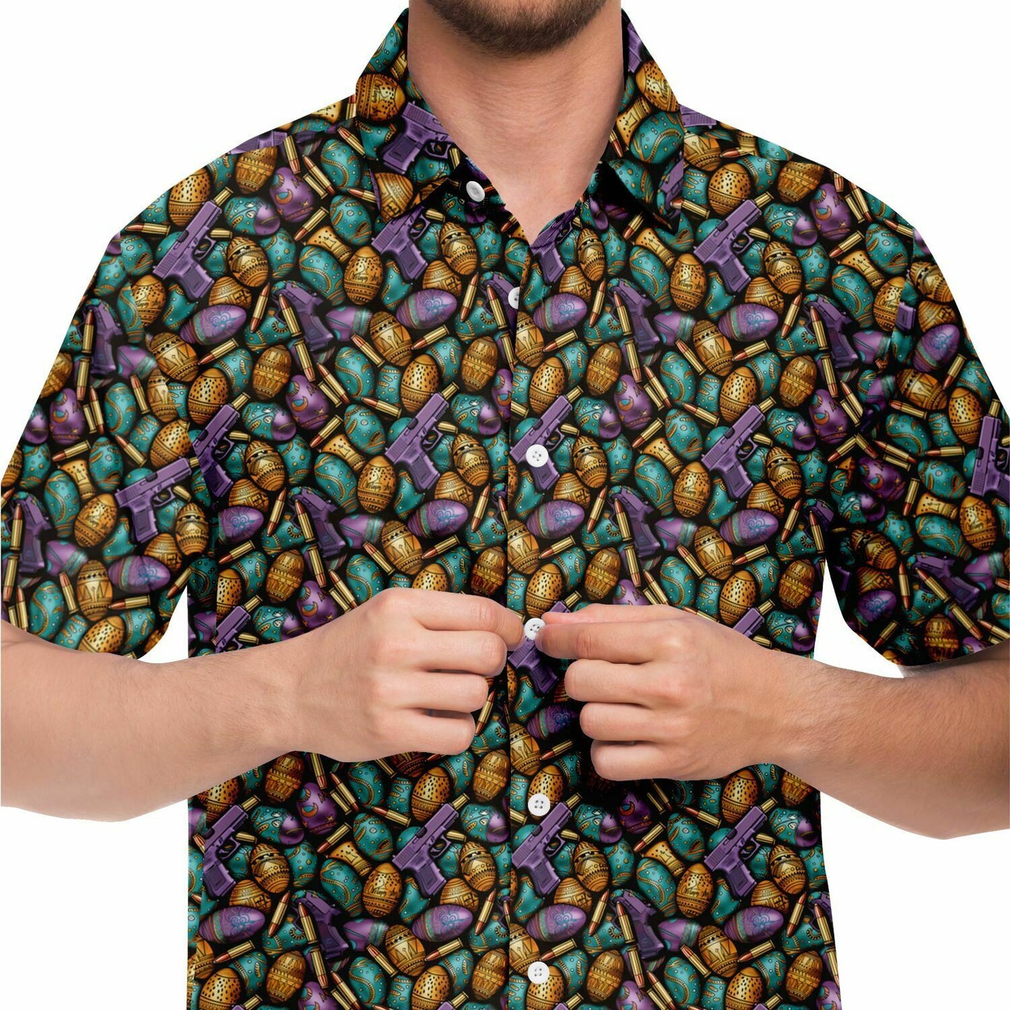 Safari Resurgence: Easter Armament Edition Men's Tactical Button-Down Shirt