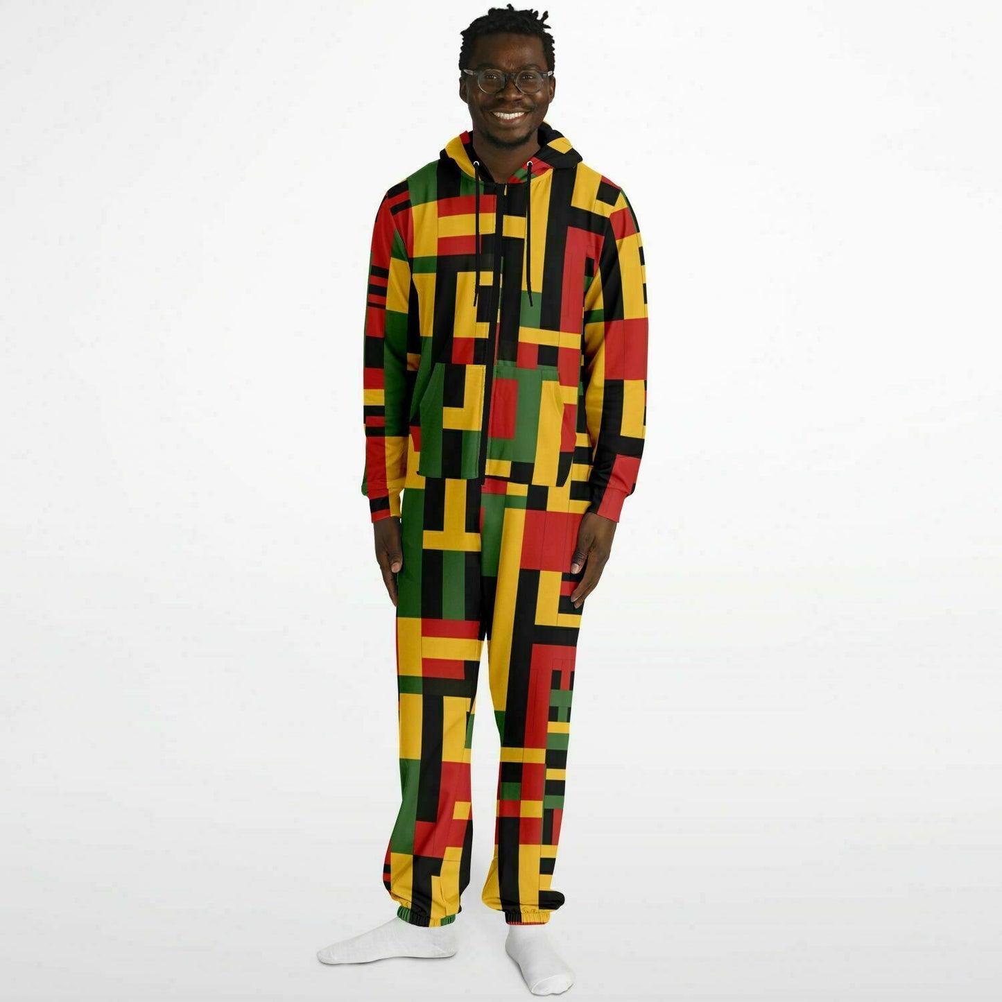 African Kente Print Cozy Jumpsuit, Stylish Loungewear for Ultimate Comfort