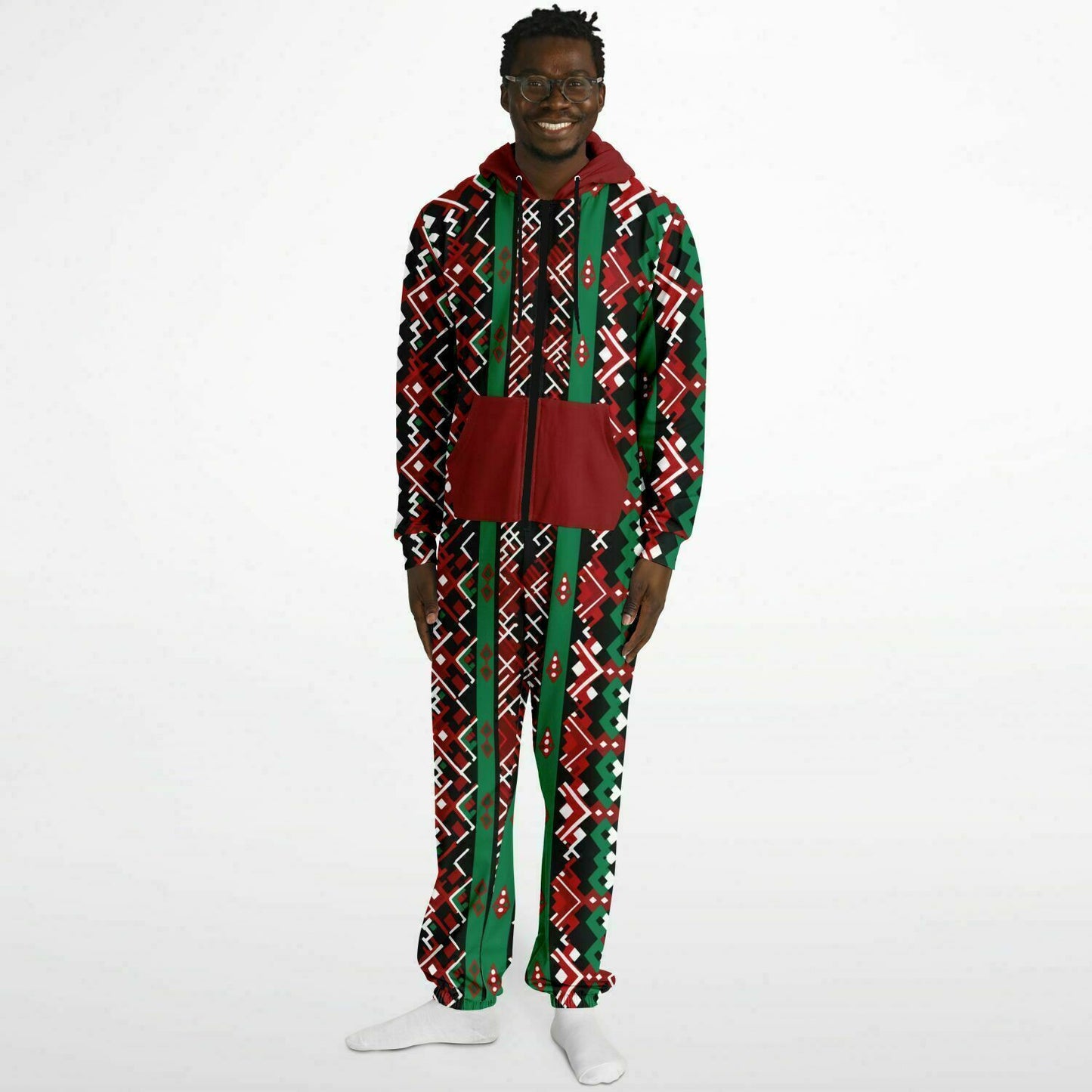 Mud Cloth African Print Christmas Jumpsuit | Adult Christmas Unisex Onesie  copy