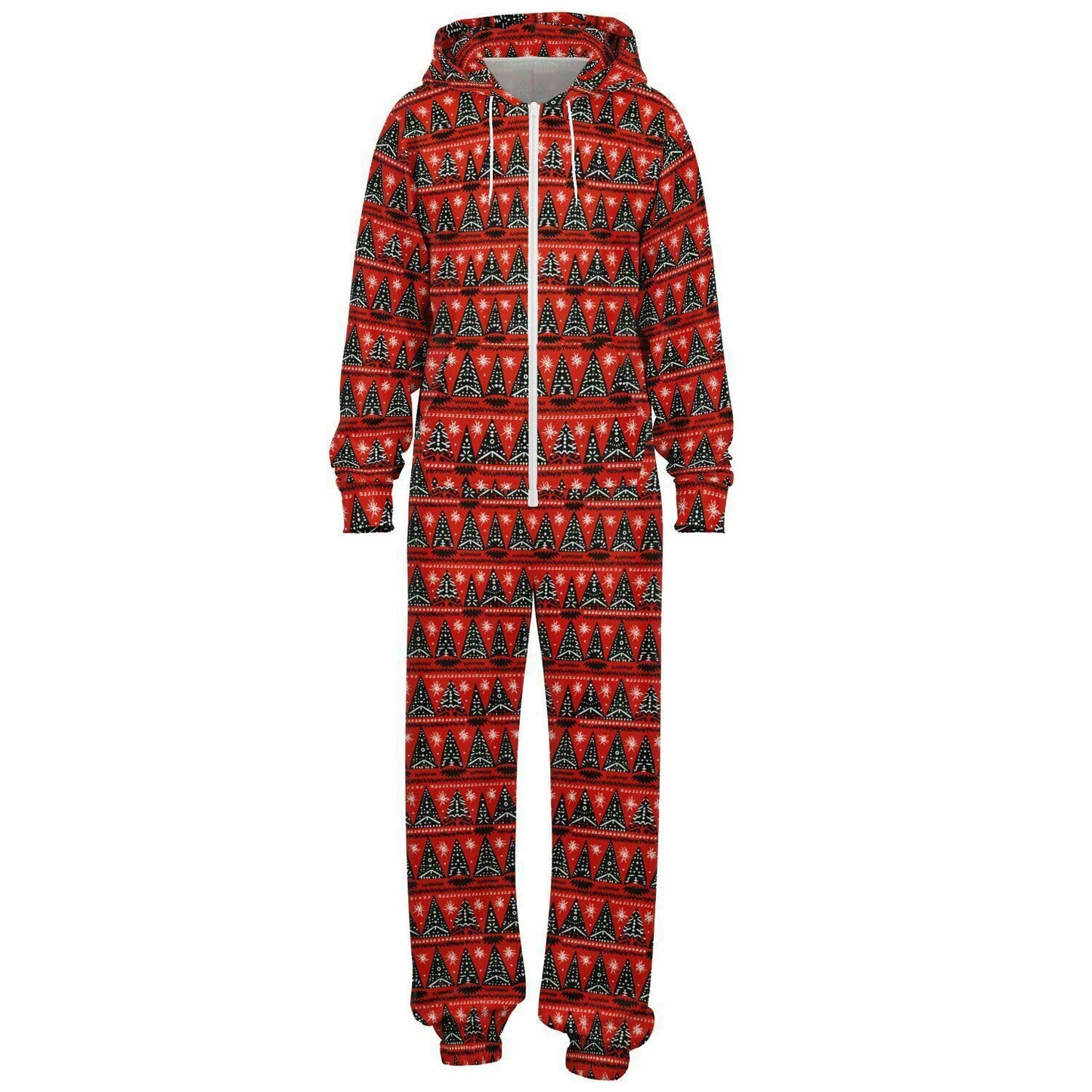 Unisex Christmas Themed African Print Unisex Adult Jumpsuit | Adult Holiday Onesie | Plus Size Christmas Jumpsuits - Ships Free