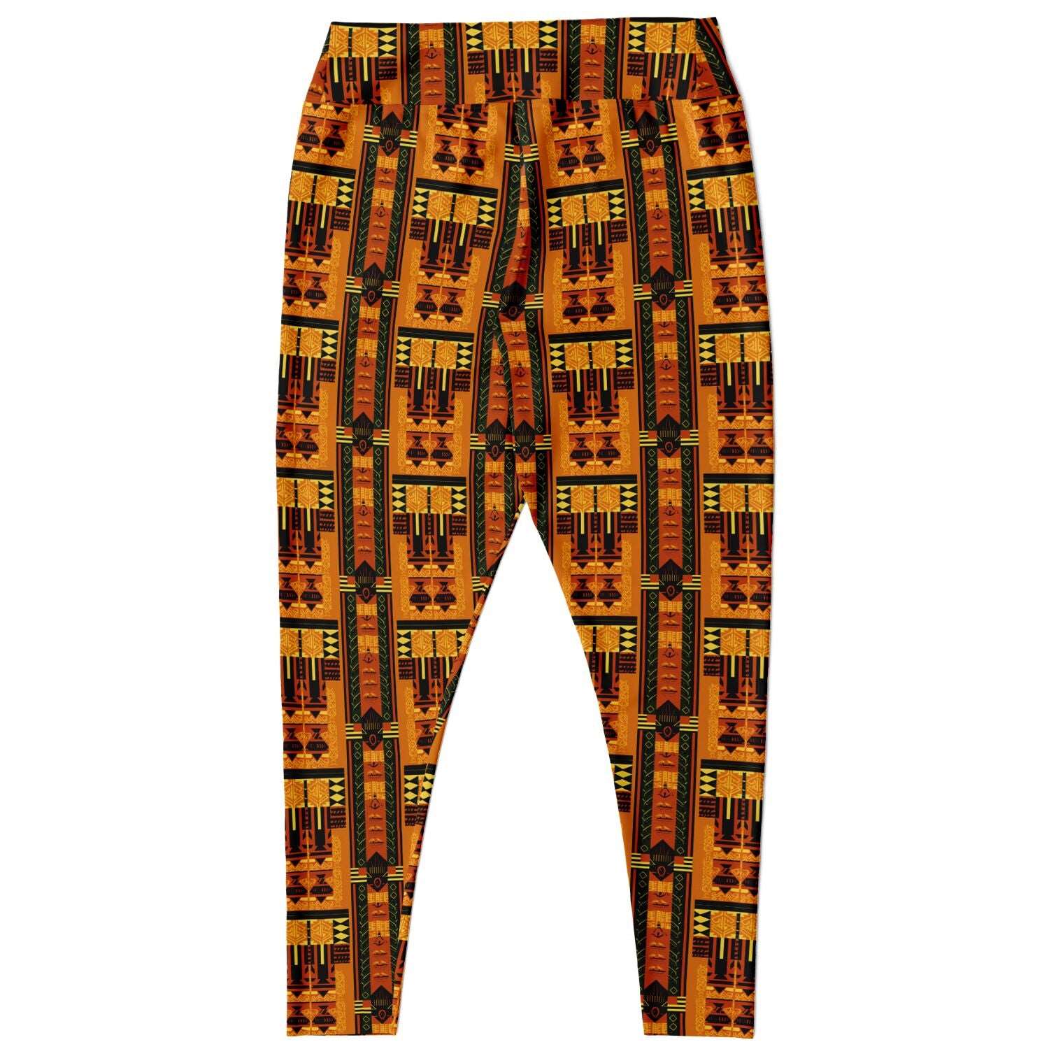 Afrofuturism African Print Plus Size 2XL - 6XL Women's Leggings, Terracotta African Ankara Pattern Print Curvy Activewear