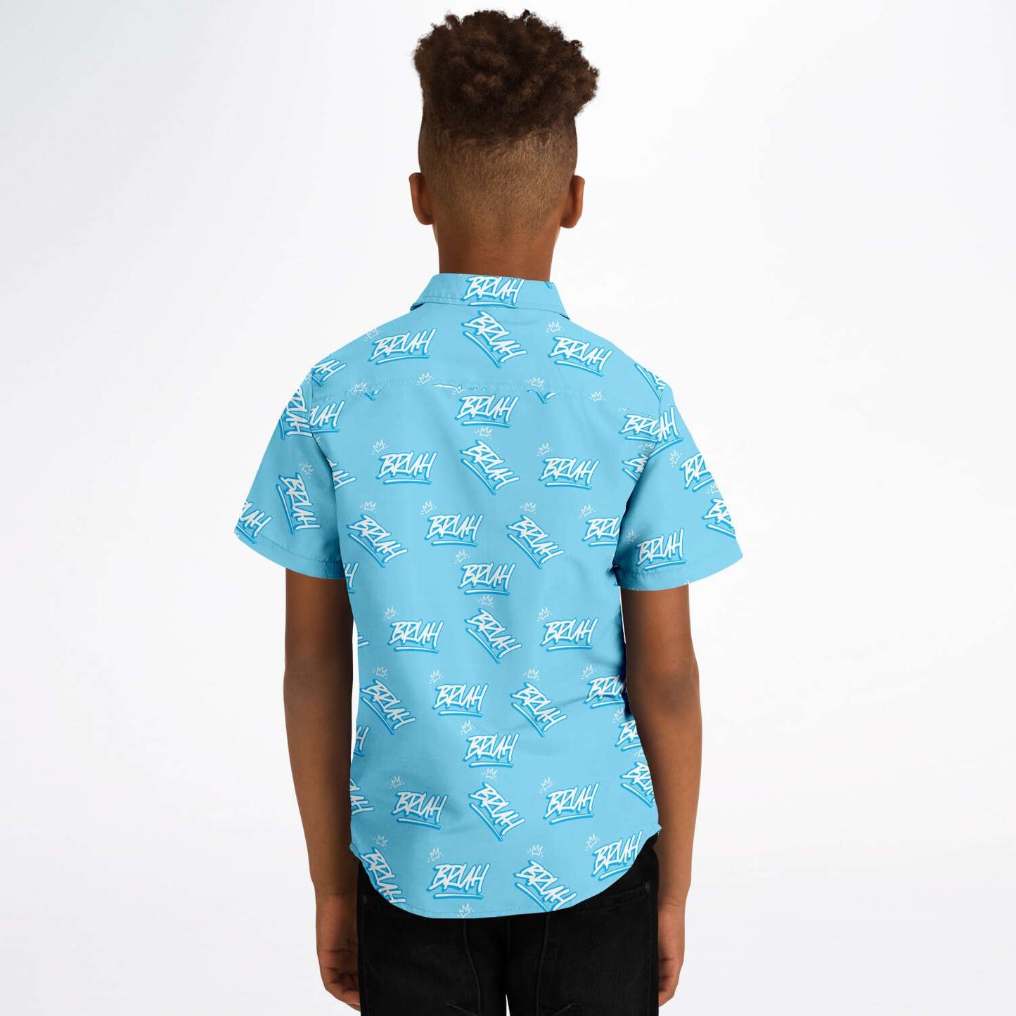 Urban Street Style Bruh/Bro All Over Print Youth Button-Up Shirt