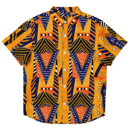 Kente Cloth Print Kids Button Up Shirt, African Print Kids Fashion