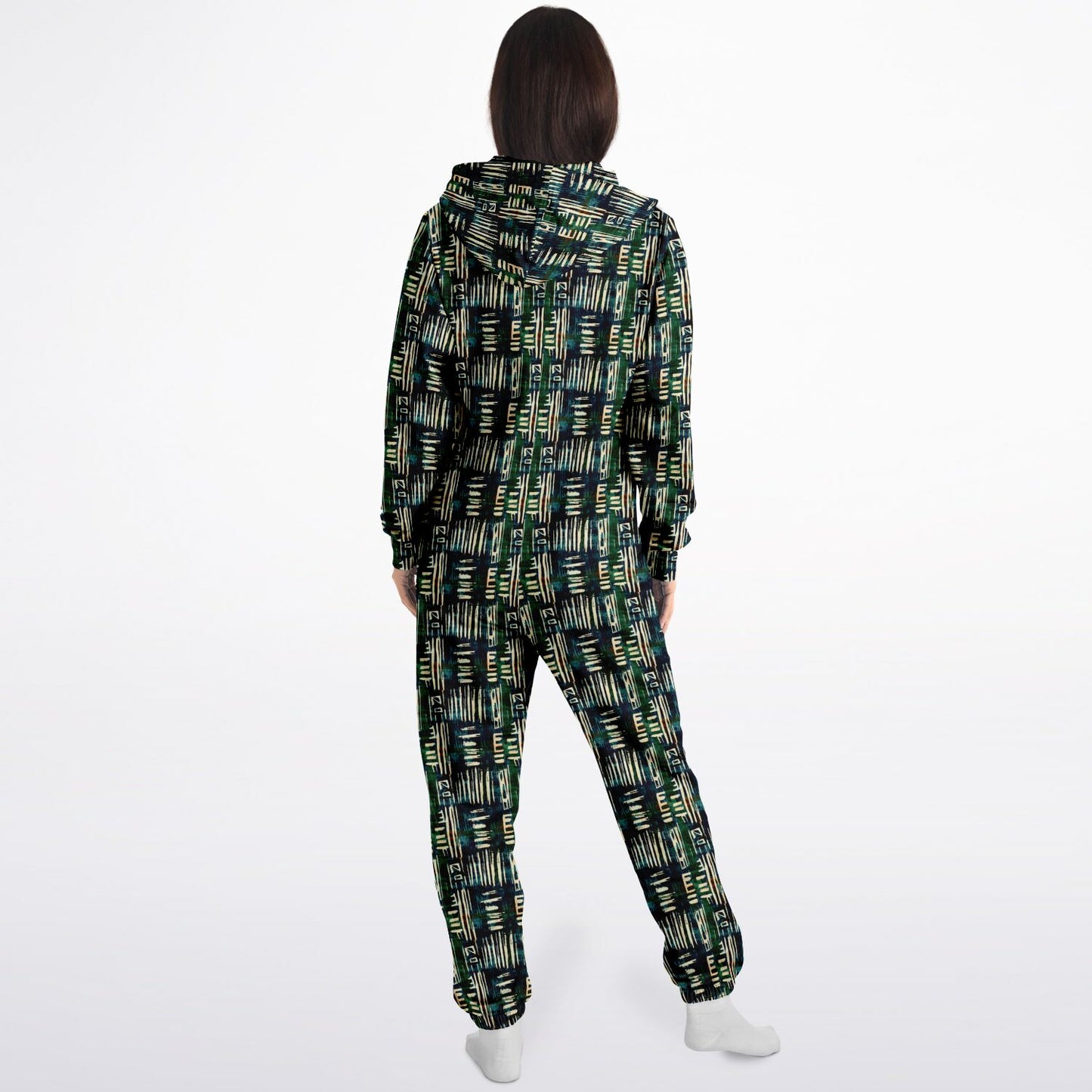 Jungle Safari African Mud Cloth Unisex Jumpsuit, Ethnic Print Stylish Loungewear