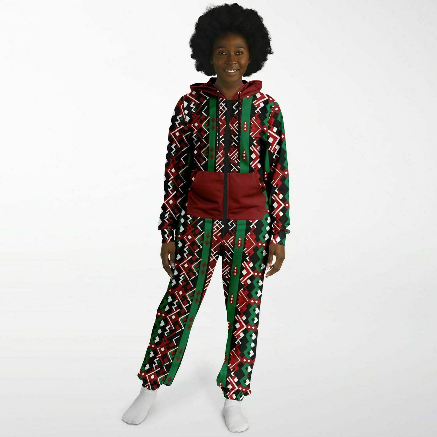 Mud Cloth African Print Christmas Jumpsuit | Adult Christmas Unisex Onesie  copy