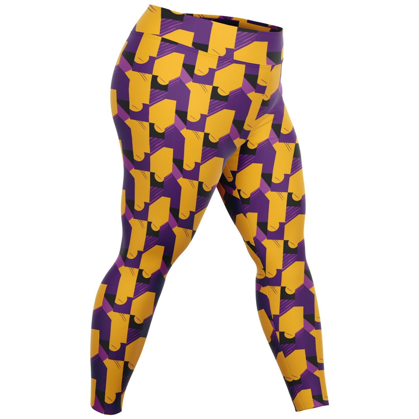 Laker Fan Purple & Gold Plus Size 2XL - 6XL Leggings, Los Angeles Basketball Fan Women's Leggings