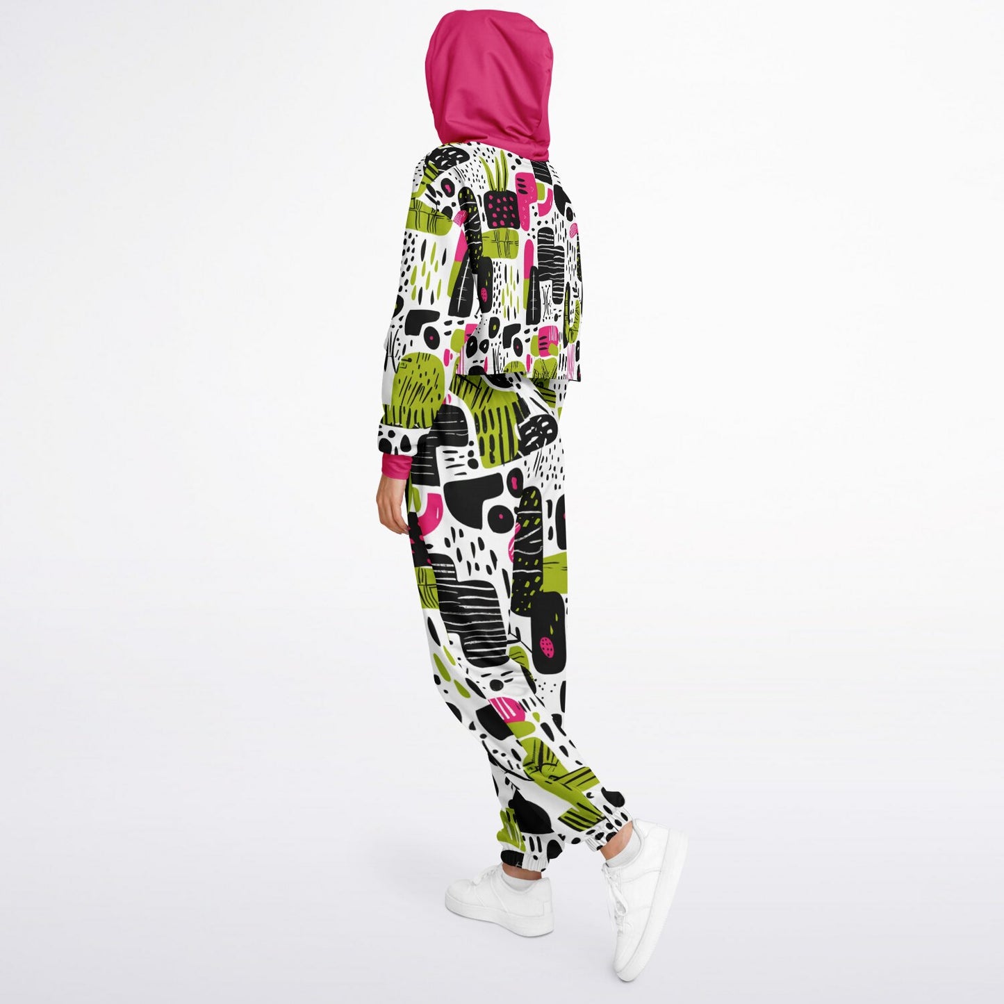 Women's Abstract African Print Fusion Dance Hoodie & Jogger Set, Urban Streetwear