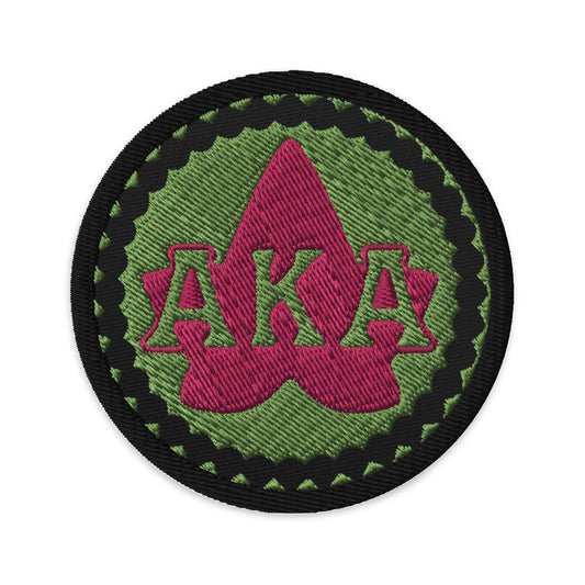 AKA Pink & Green Sorority Celebration Embroidered Patch