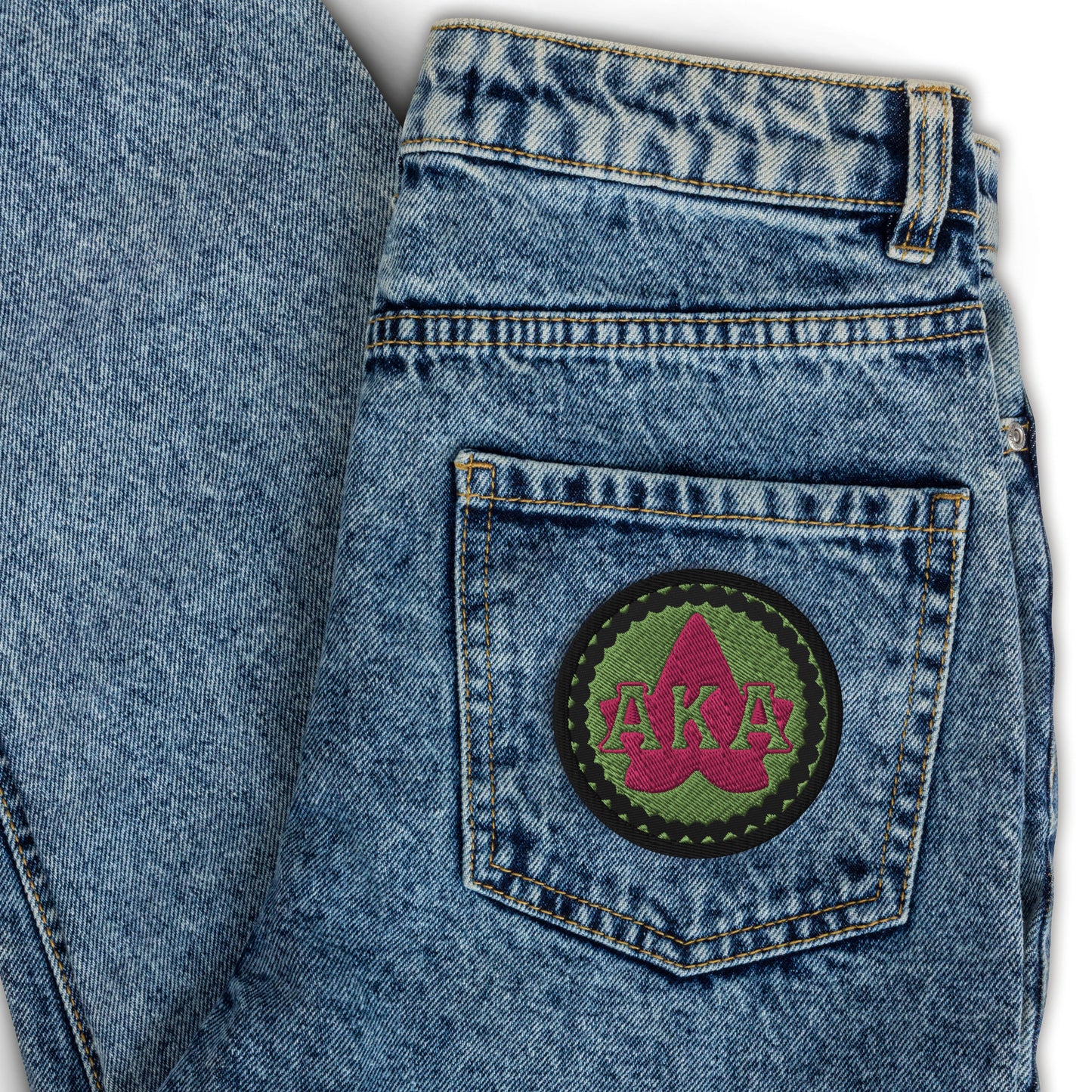 AKA Pink & Green Sorority Celebration Embroidered Patch