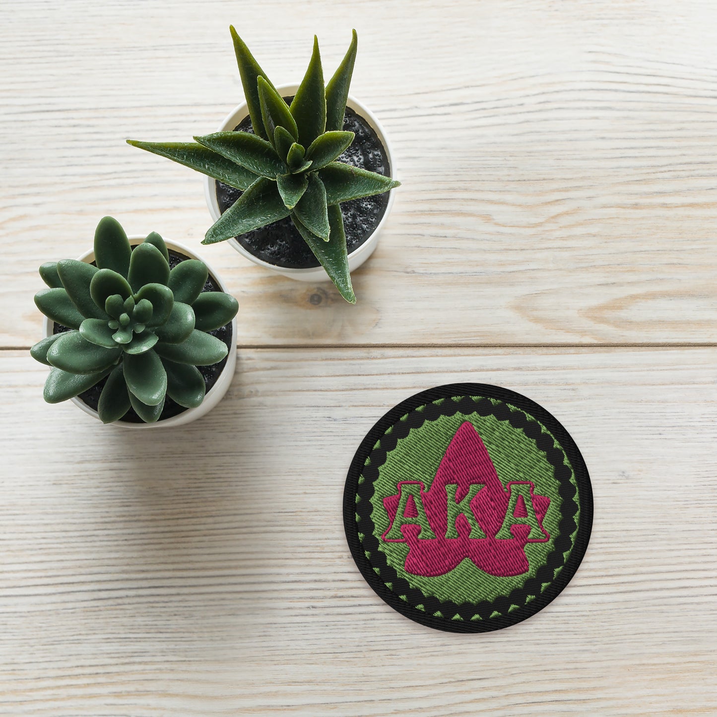 AKA Pink & Green Sorority Celebration Embroidered Patch