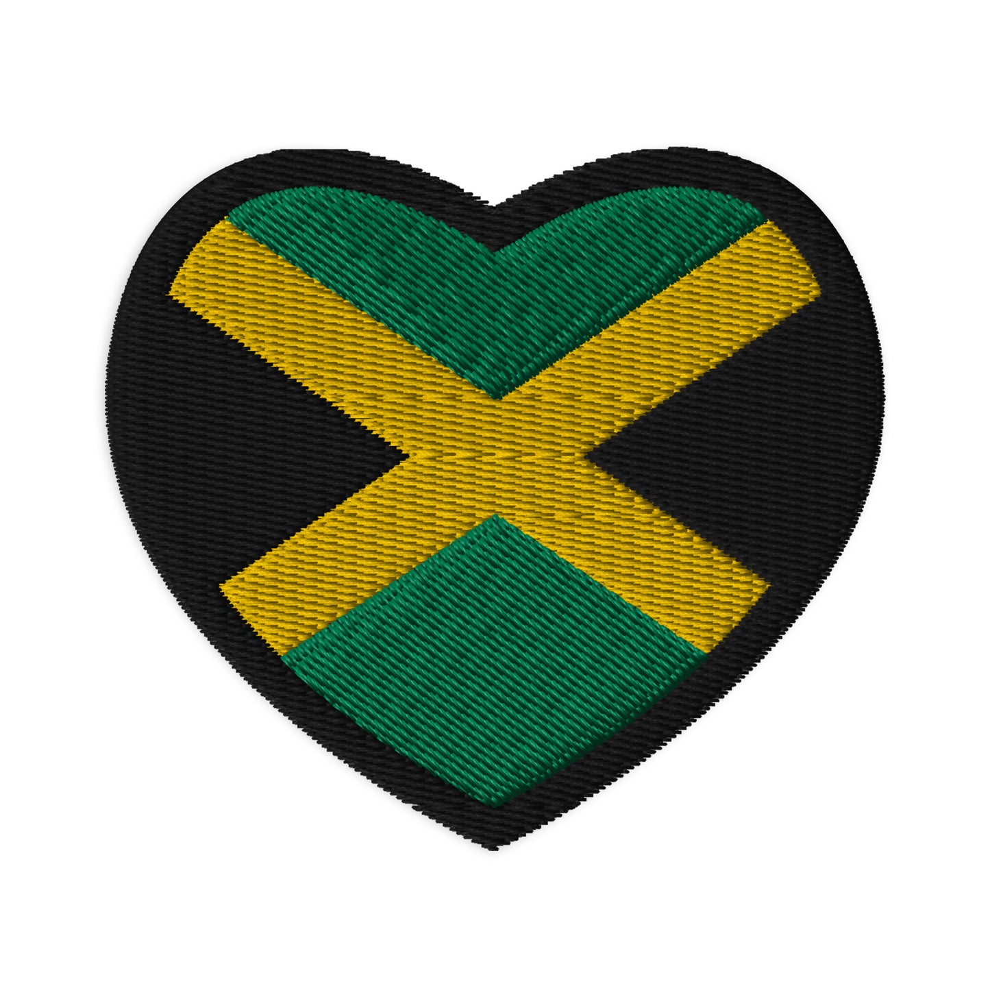 Jamaican Heritage Embroidered Patch - Jamaica Flag Heart