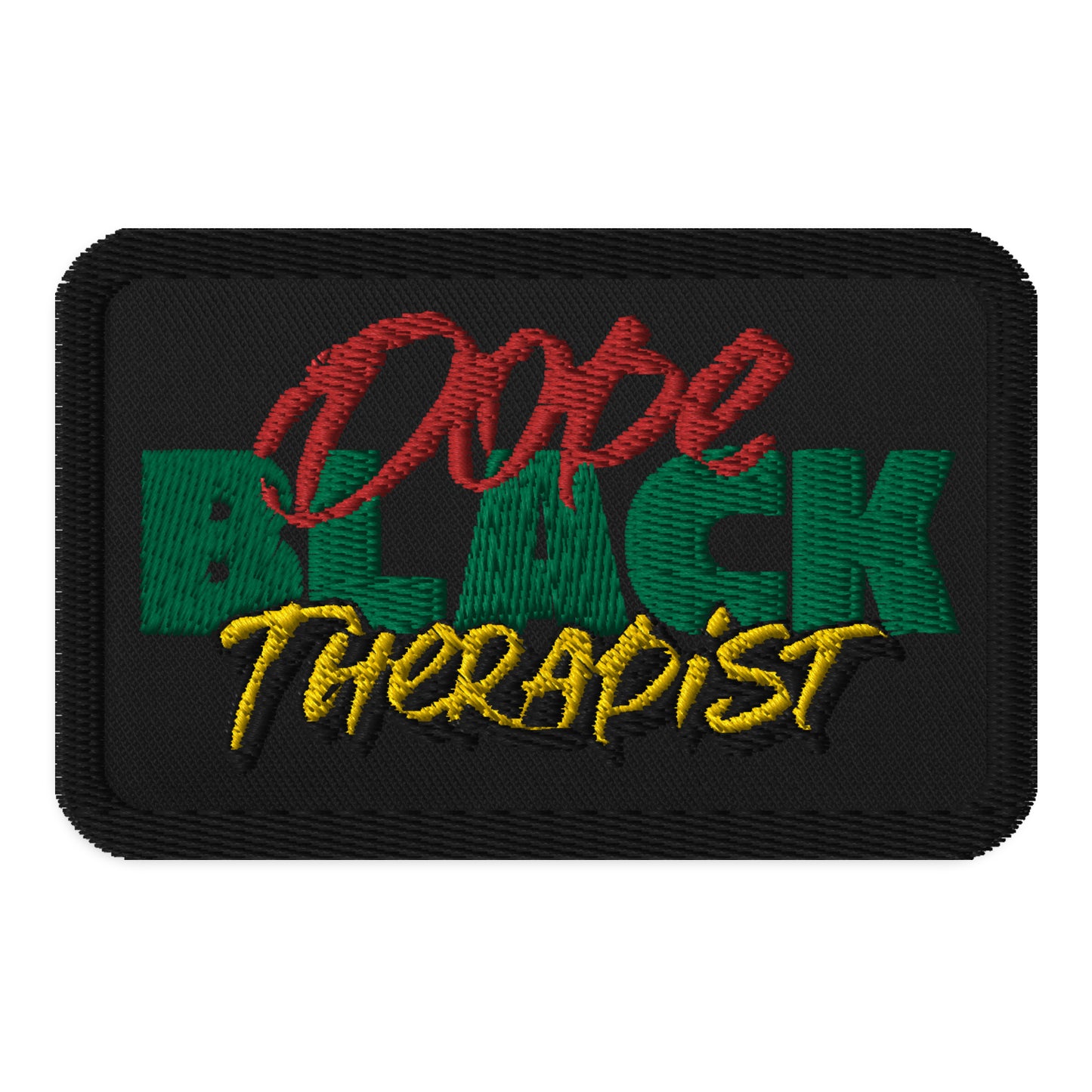 Black Black Therapist Embroidered Iron On, Sew On Patch, Mental Health Professional Patch