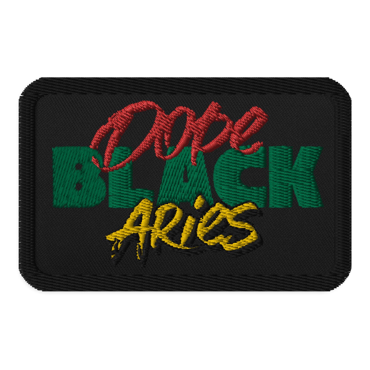 Dope Black Aries Zodiac Sign Embroidered Iron On, Embroidered Astrology Accessory