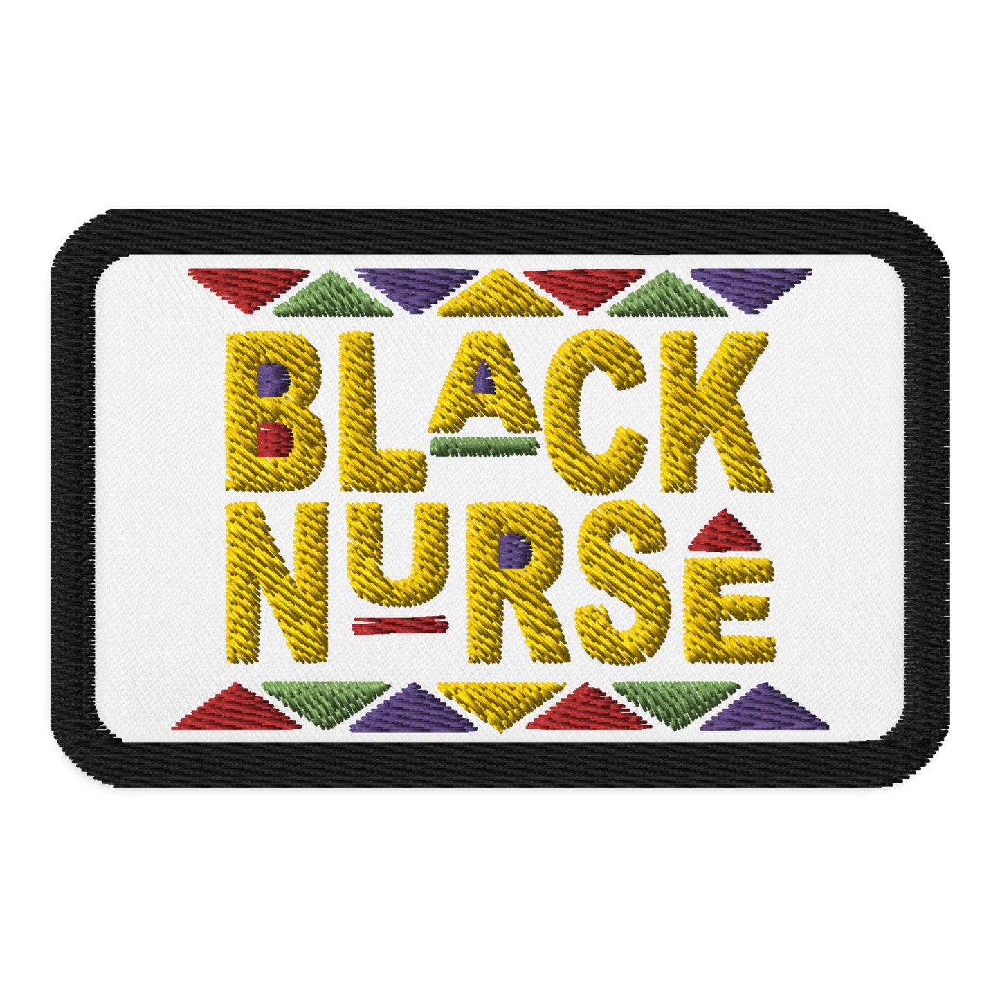 Black Nurse Embroidered Iron On, Sew On Embroirdered Patch