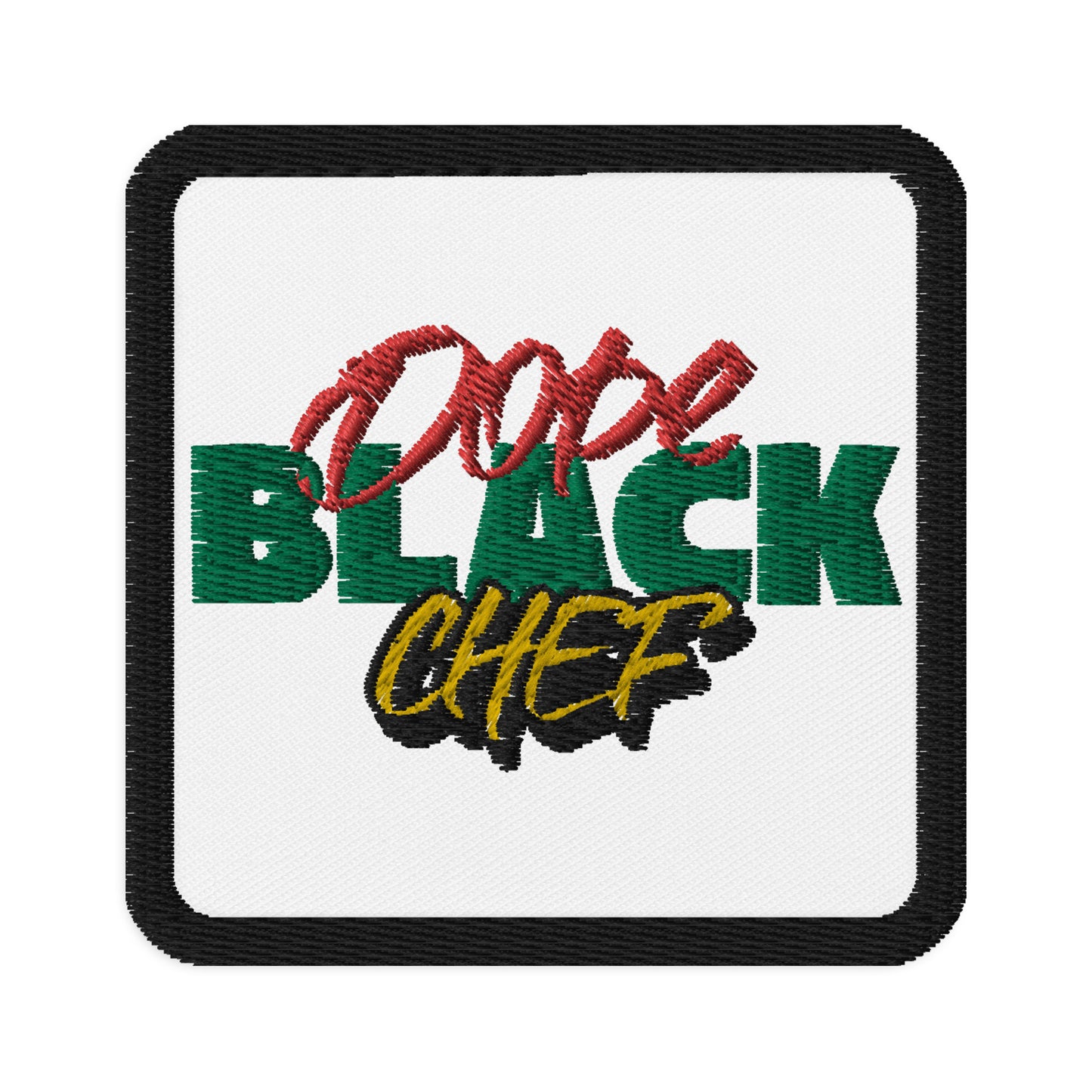 Dope Black Chef Embroidered Iron On, Sew On Patch, Foodie Fashion Patch