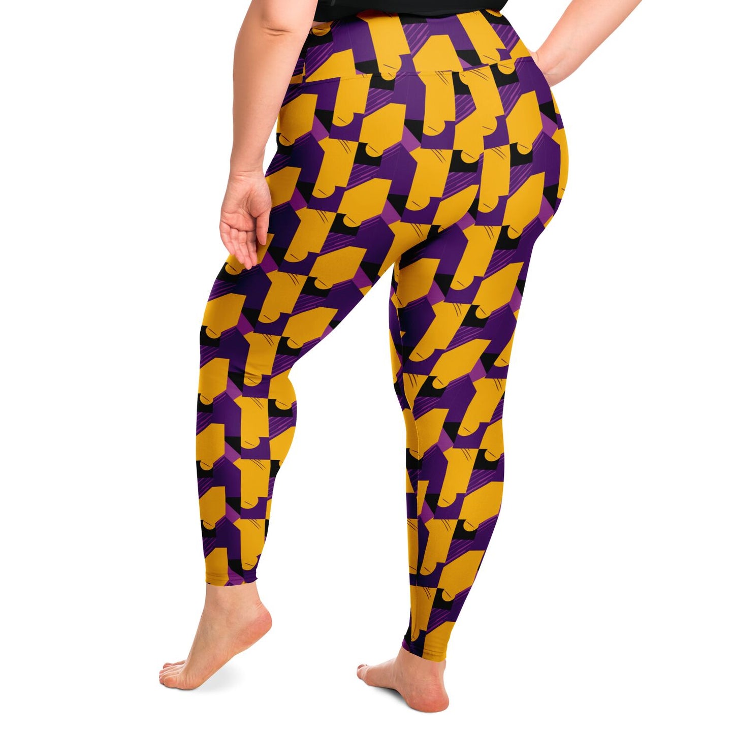 Laker Fan Purple & Gold Plus Size 2XL - 6XL Leggings, Los Angeles Basketball Fan Women's Leggings