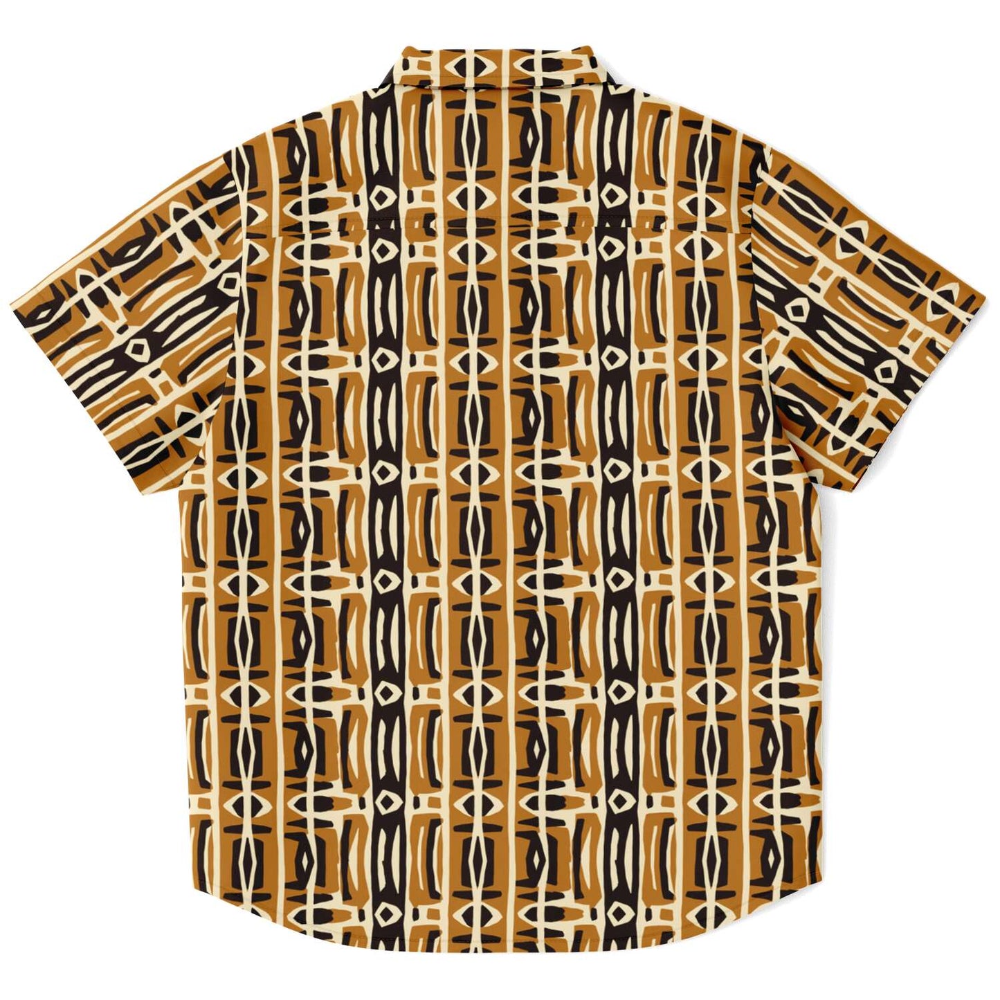 Brown and Cream African Mud Cloth Print Kids' Button-Up Shirt