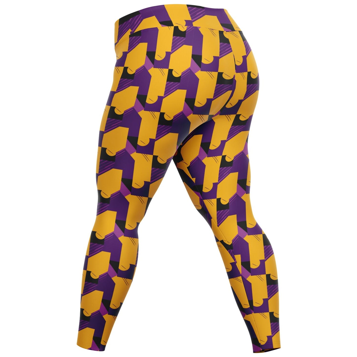 Laker Fan Purple & Gold Plus Size 2XL - 6XL Leggings, Los Angeles Basketball Fan Women's Leggings