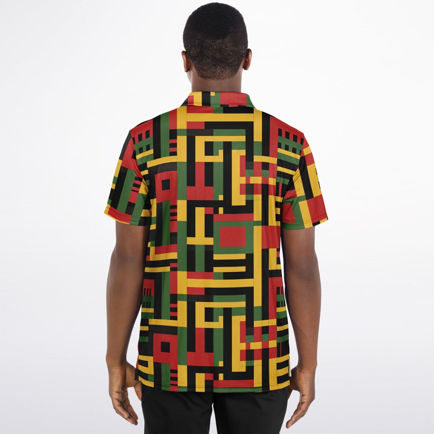 African Kente Cloth Print Men's Golfing Polo Shirt