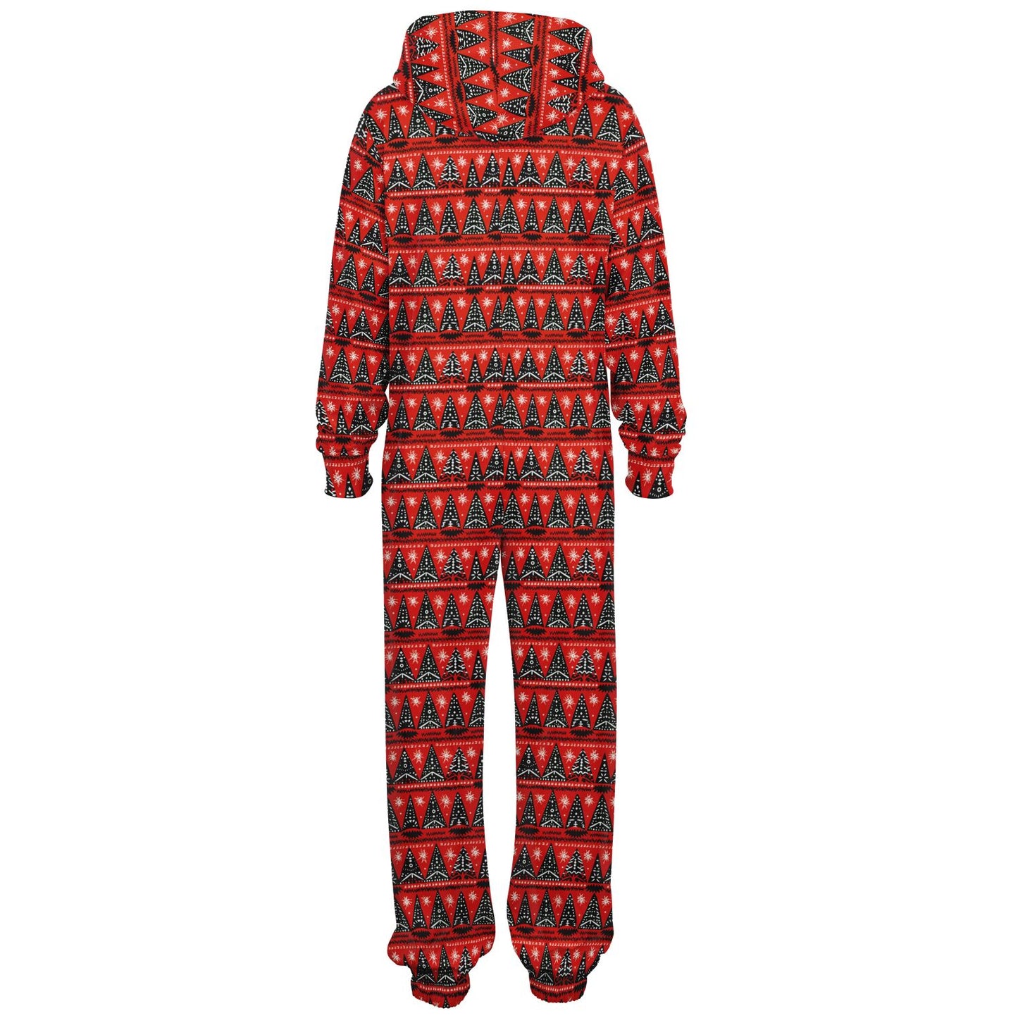 Unisex Christmas Themed African Print Unisex Adult Jumpsuit | Adult Holiday Onesie | Plus Size Christmas Jumpsuits - Ships Free