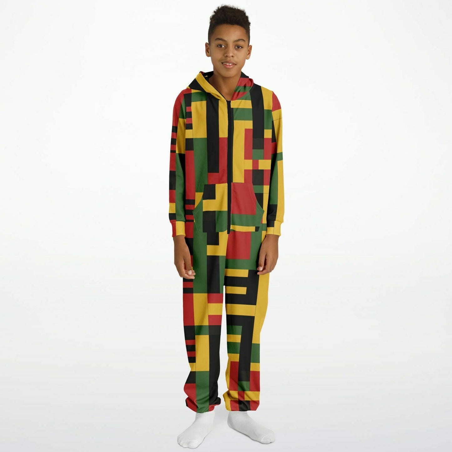 Youth & Teens Unisex African Print Kente Cloth Print Jumpsuit