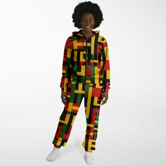 African Kente Print Cozy Jumpsuit, Stylish Loungewear for Ultimate Comfort