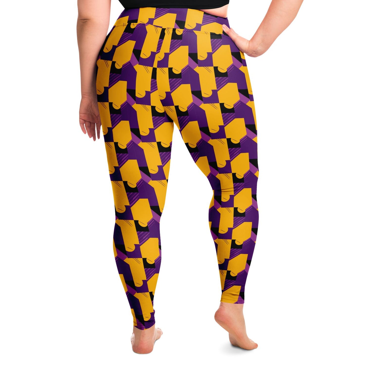 Laker Fan Purple & Gold Plus Size 2XL - 6XL Leggings, Los Angeles Basketball Fan Women's Leggings