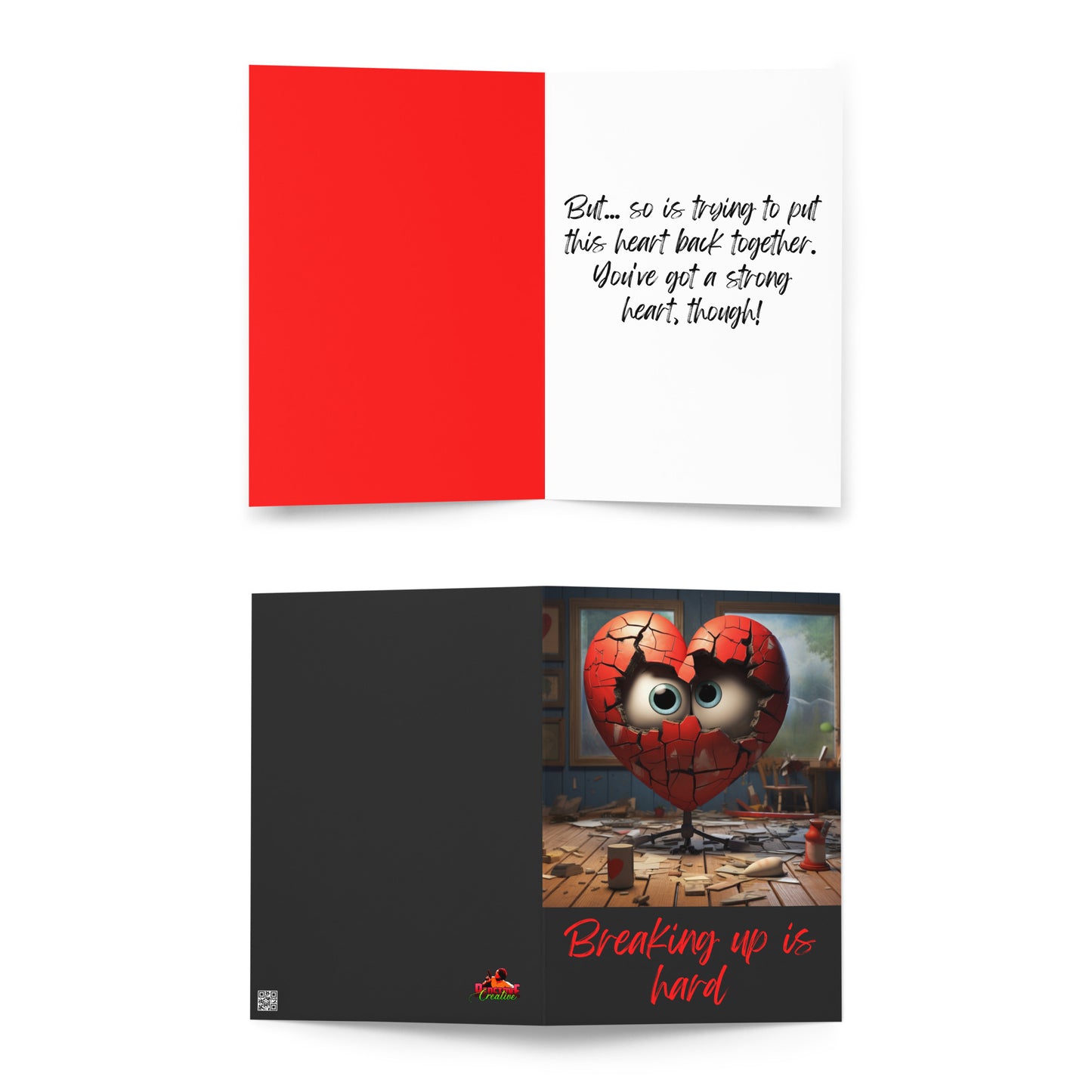 Broken Heart Break-Up Card, Resilient Heart Message, Broken Heart Sentiment Card