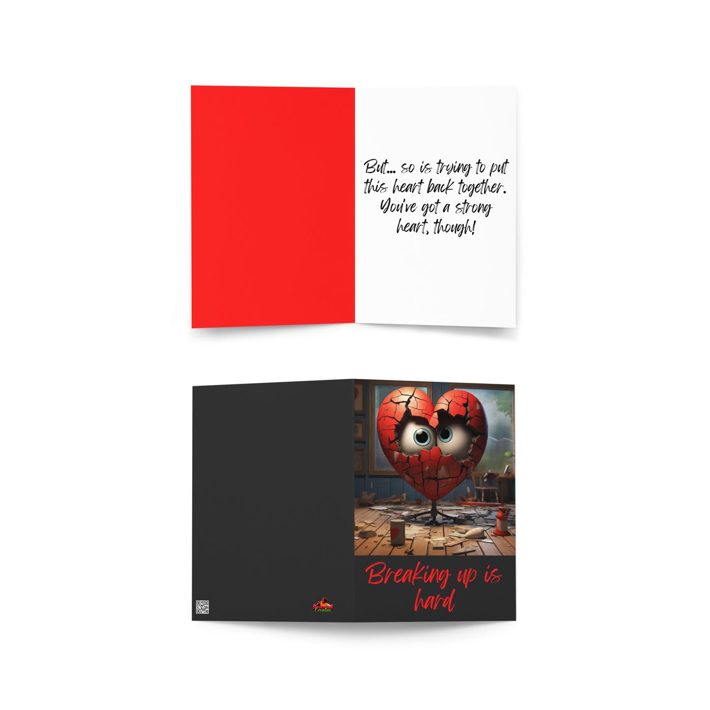 Broken Heart Break-Up Card, Resilient Heart Message, Broken Heart Sentiment Card