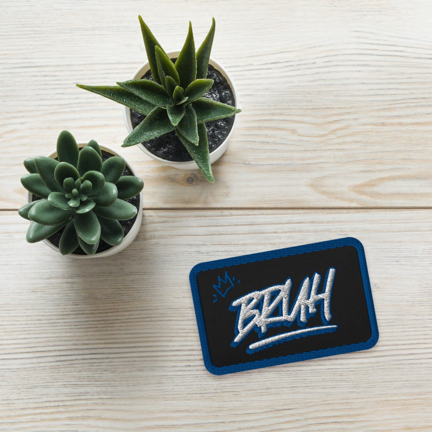 Bruh Embroidered Patch – Urban Hip-Hop Accessory with King Crown