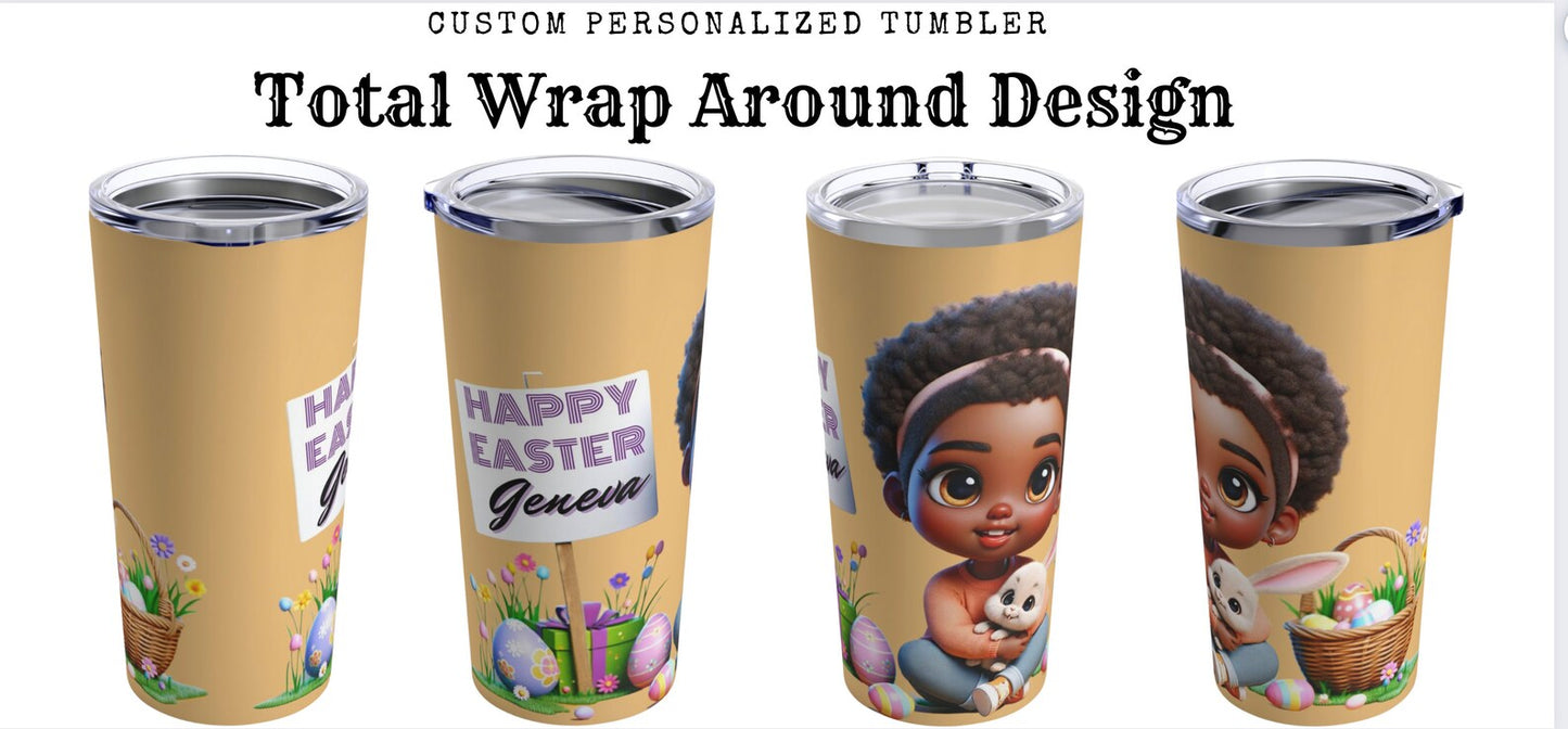 Personalized Name Easter Themed 20 oz Reusable Tumbler