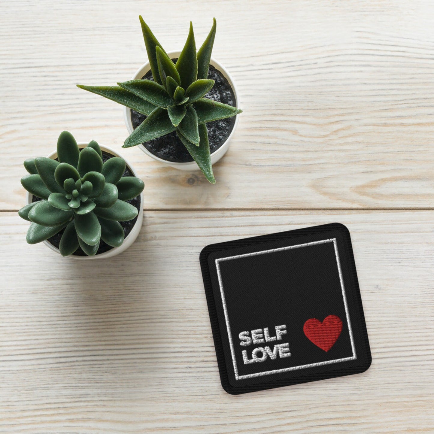 Self Love Heart Icon Embroidered Patch, Self-Care Fashion Statement